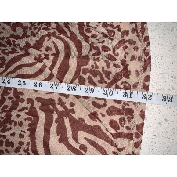 AFRM Mini Babydoll Dress Animal Print‎ Long Sleeve Bronze Tan Small S - Picture 6 of 8